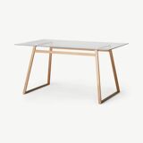 Glass table with brass structure - 6 people