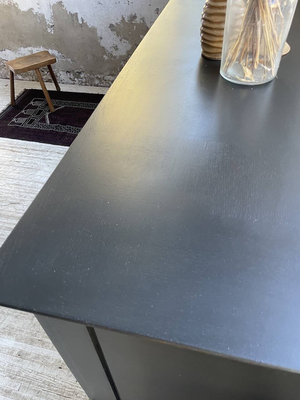 60s brutalist black sideboard