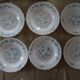 18 Plates Flat Desserts Hollow VERONICA BLUE FLOWERS Arcopal forget-me-not Lot EJ