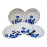 Set of 5 blue flower dinner plates