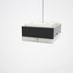 1970s Minimalist Black and Glass Pendant Light, Czechoslovakia