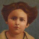 Peinture italienne portrait d'enfant signée et datée