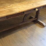 Two-drawer farmhouse table