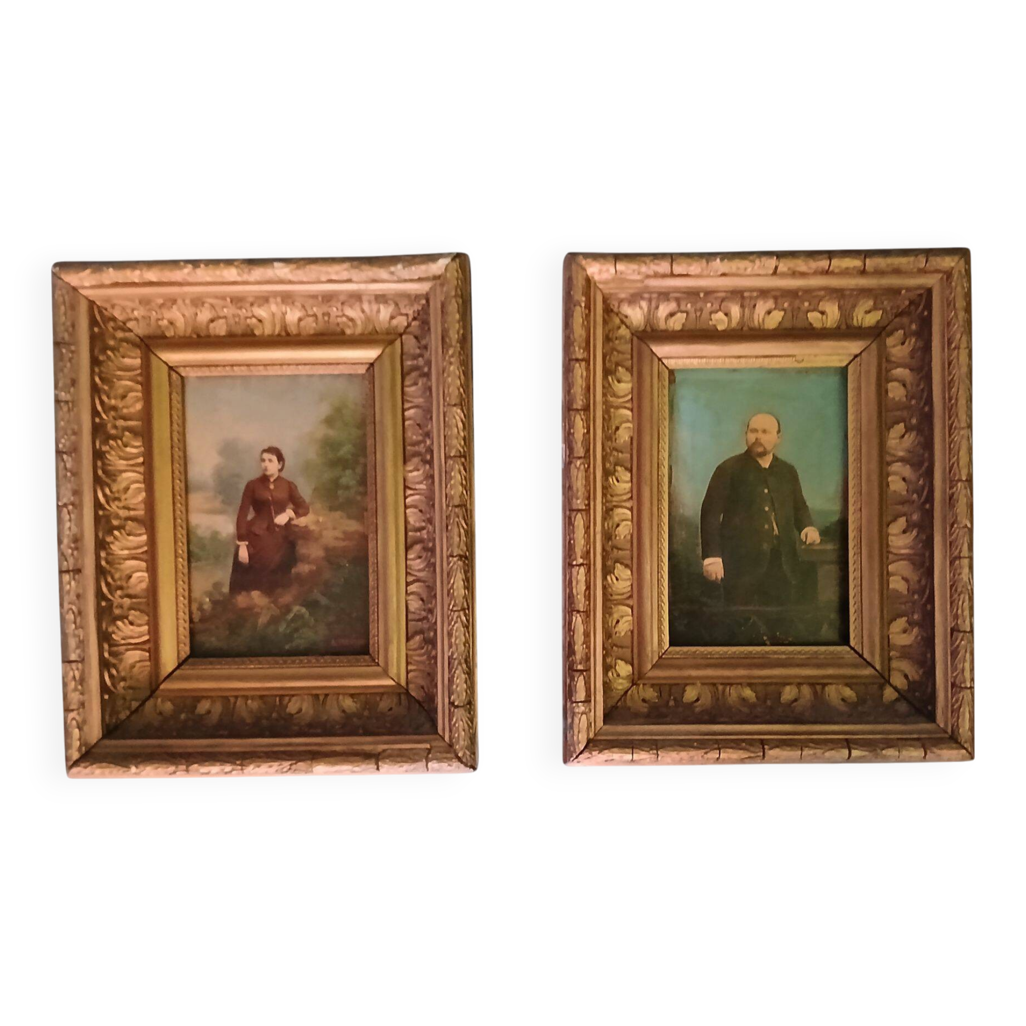 Pair of portraits - 19th century
