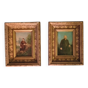 paire de portaits-xixeme