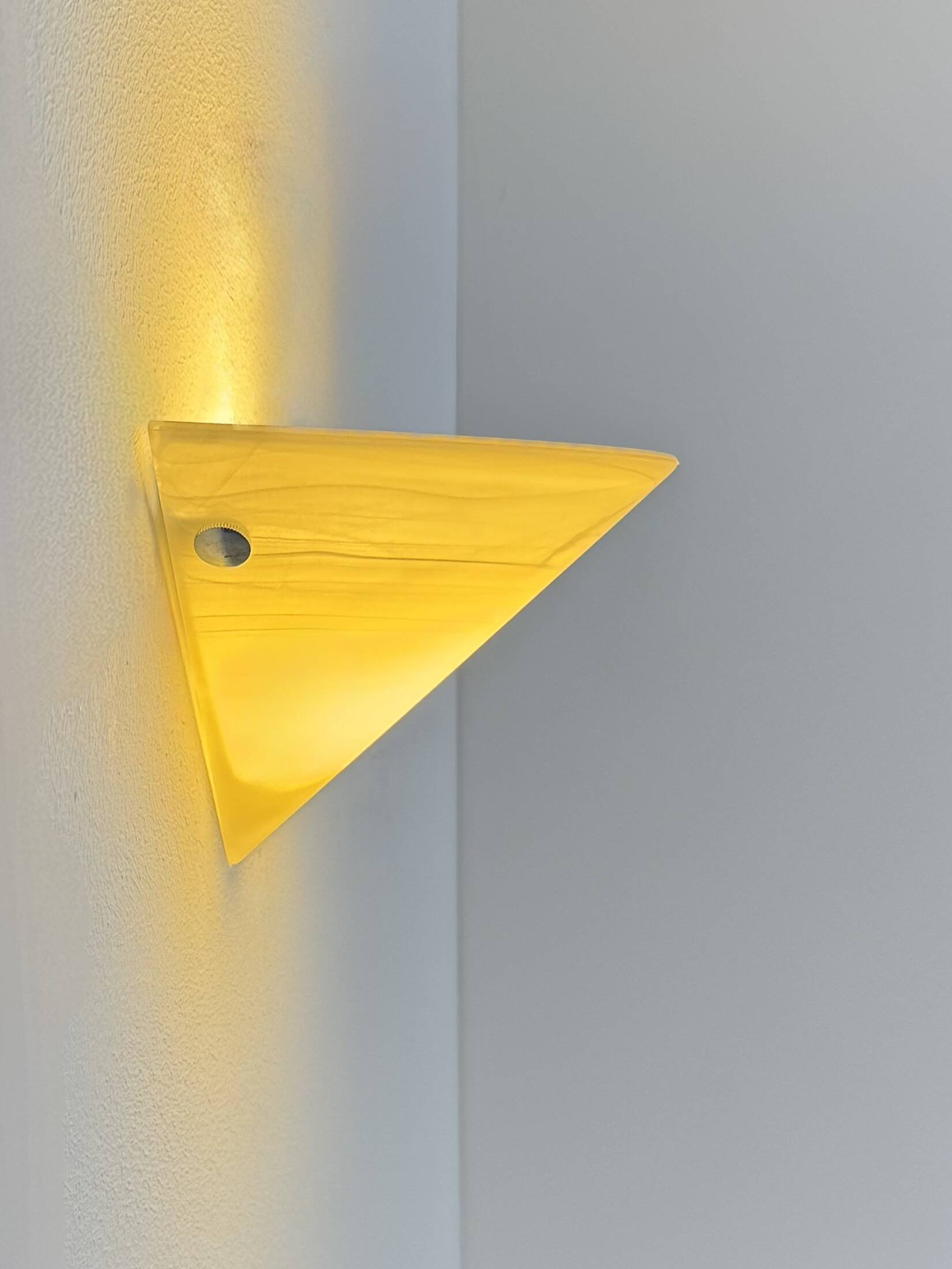 Vintage wall light, chrome and frosted glass, France, 1980.