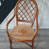 Vintage rattan armchair, seat to renovate