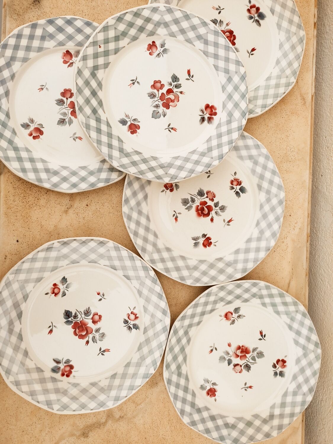 6 flat Digoin Bastia earthenware plates