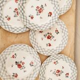 6 flat Digoin Bastia earthenware plates