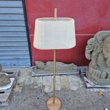Scandinavian floor lamp in oak metal and fabrics from the 60s