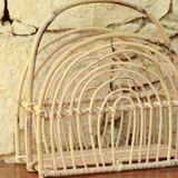 Vintage rattan magazine holder