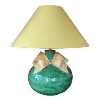 Large vintage ceramic lamp/marie paule gilles knot decor