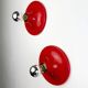 Paire de appliques rouges Targetti Sankey, années 1970, Italie