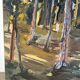 La clairière, huile à couteau, signée F Grillo