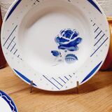 Set 6 assiettes creuse bleues dépareillées