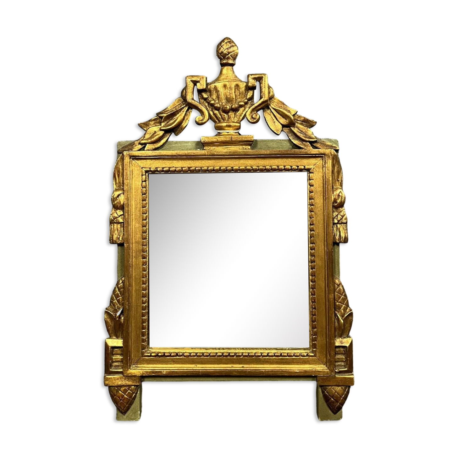 Louis XVI style mirror in gilded wood and lacquered wood circa 1900