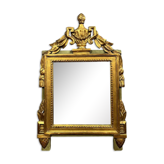 Louis XVI style mirror in gilded wood and lacquered wood circa 1900