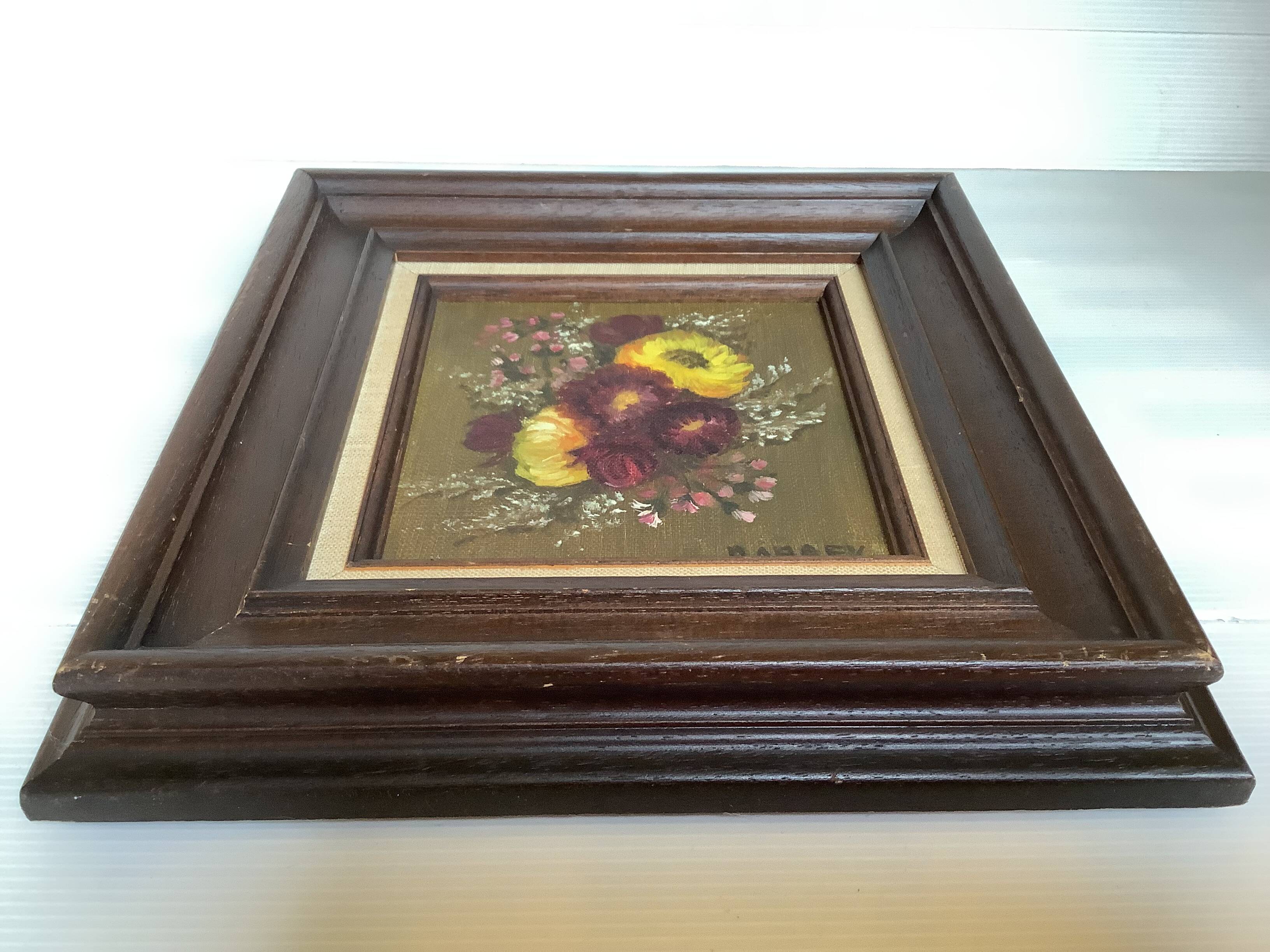 Bouquet of flowers oil on canvas painting Rabaey