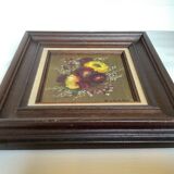 Tableau bouquet de fleurs huile sur toile Rabaey
