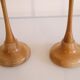 Pair of vintage wooden candle holders 1970