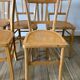 Set of 5 Luterma light blond wood bistro chairs from the 50s