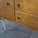 1960s Scandinavian wood veneer console table