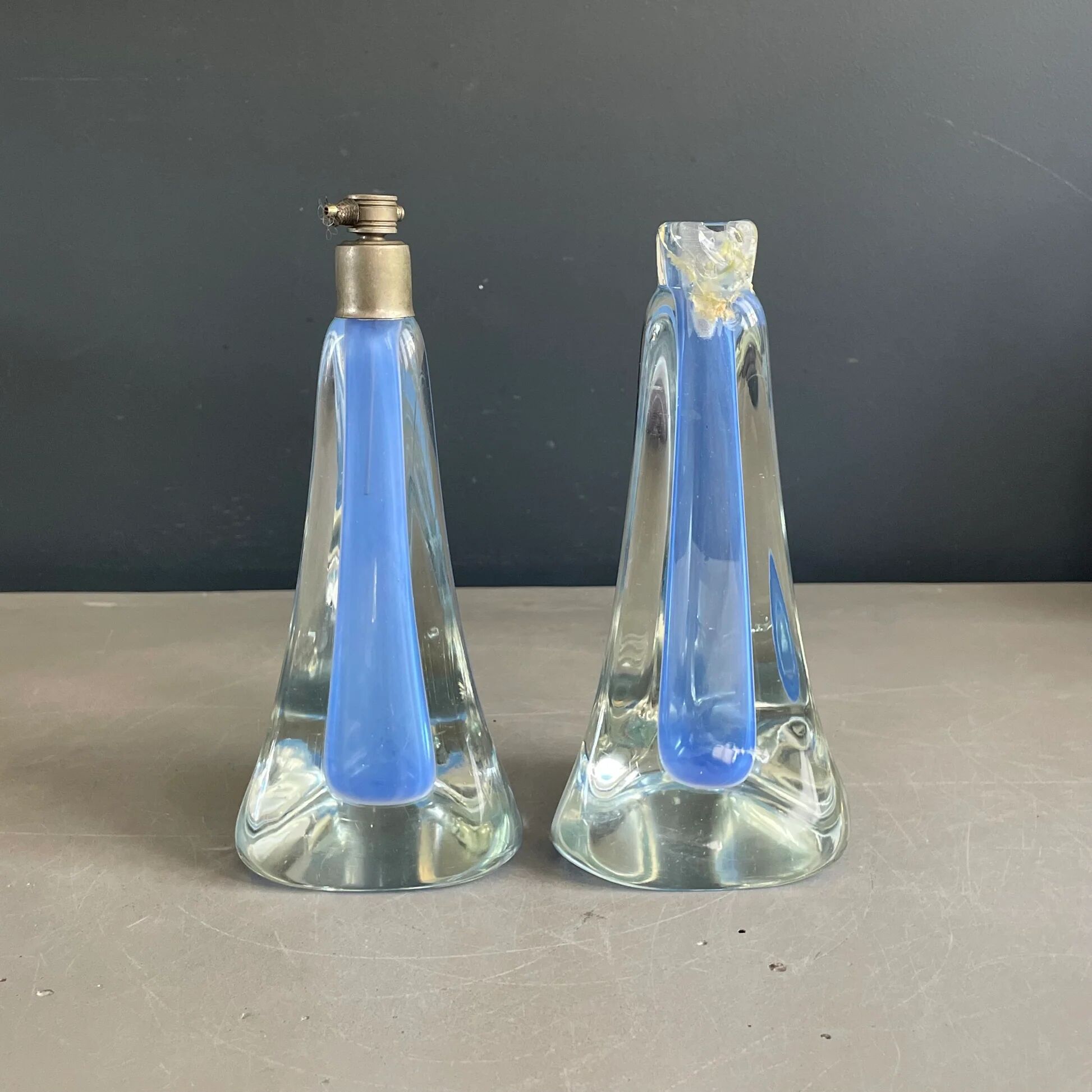 Two-coloured blown glass set