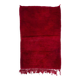 Solid Red Vintage Handmade Turkish Tulu Rug, 100% Wool