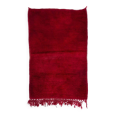 Solid Red Vintage Handmade Turkish Tulu Rug, 100% Wool