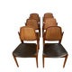 6 Danish chairs in teak, caning and leather, model FD 187 by Arne Vodder.