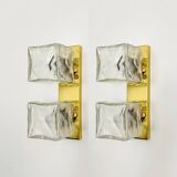 Ensemble de 2 appliques murales ou plafonniers Ice Cube de J.T. Kalmar