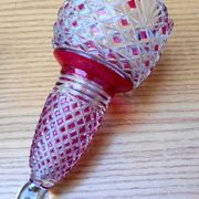 Vase de voiture en cristal taillé et teinté "Baccarat",Art Deco