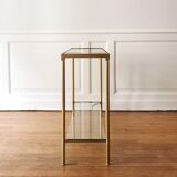 Neoclassical brass and glass console 1970