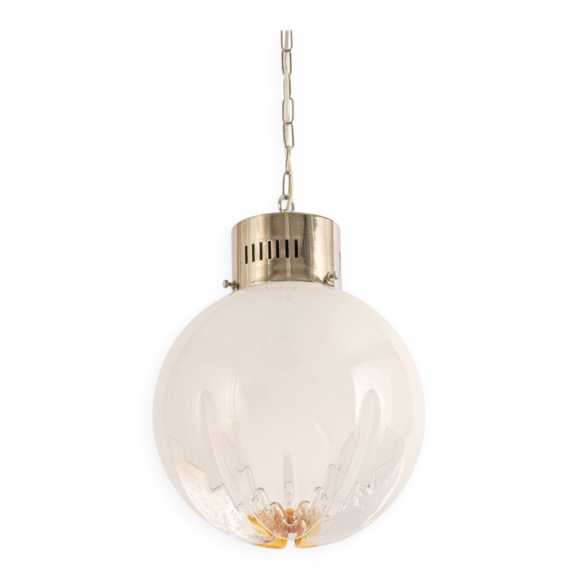 Suspended chandelier large Sputnik ball Murano, VeArt, Italy, 1970s