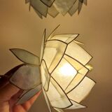 Pair of hanging lamps in mother-of-pearl