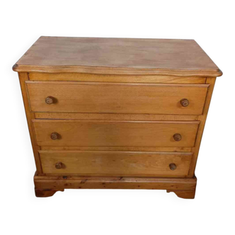 Commode en bois trois tiroirs années 80