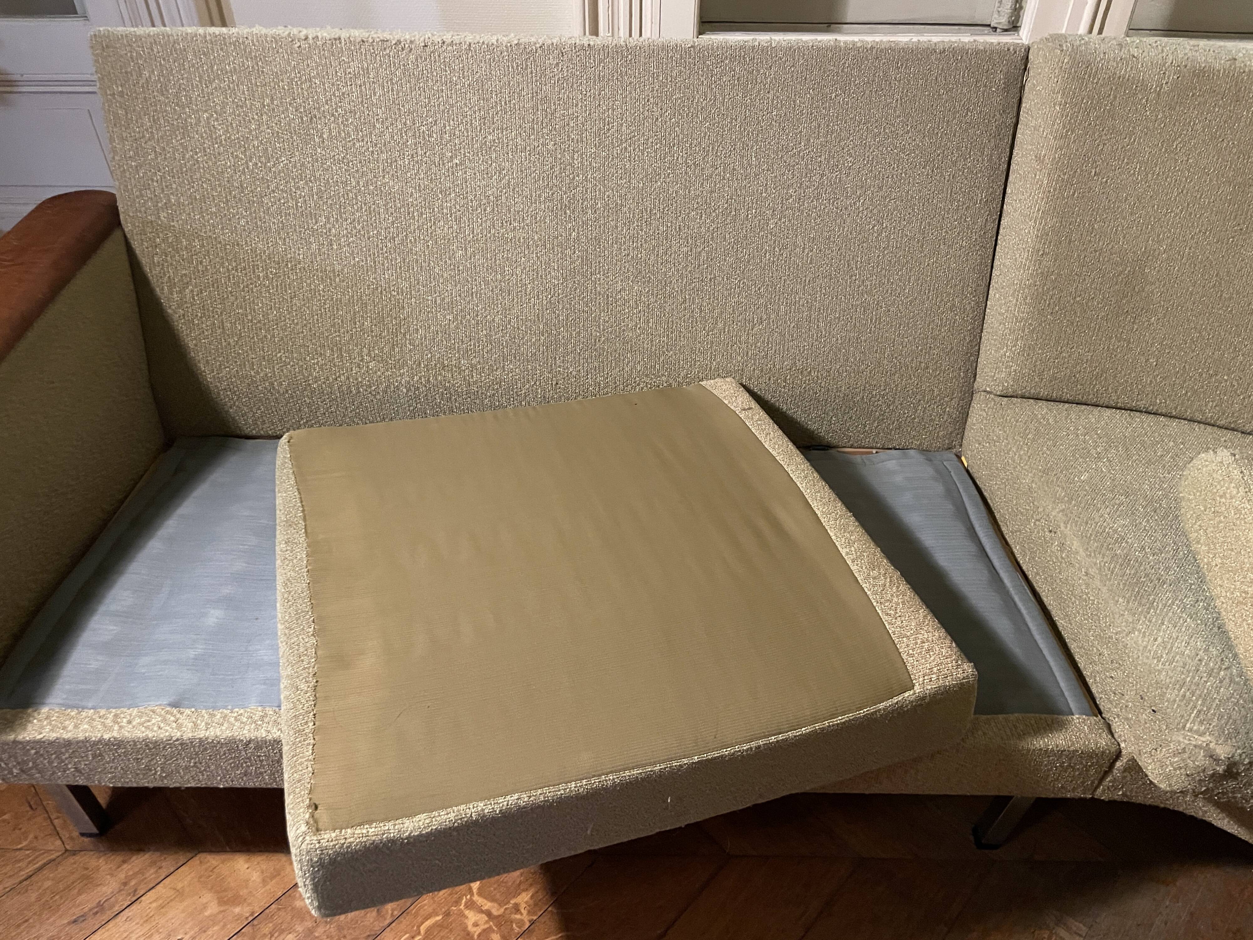 1950s almond green corner sofa