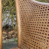 Pair of rattan and canning armchairs