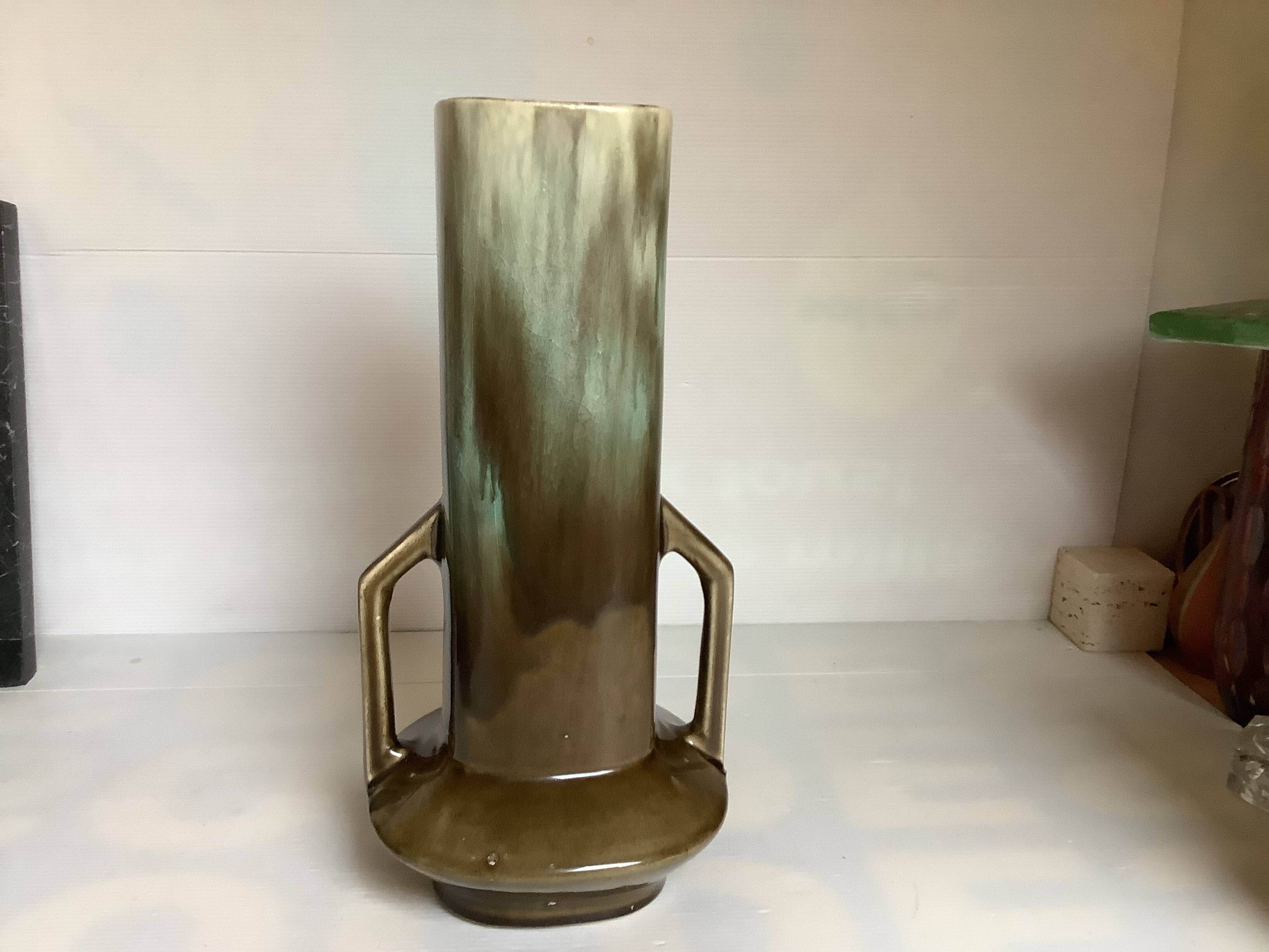 Large flamed ceramic vase Art Nouveau