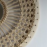 Decorative mirror woven in sun canework
