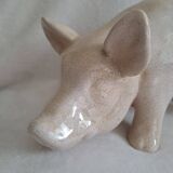Statue. Cracked ceramic pig.