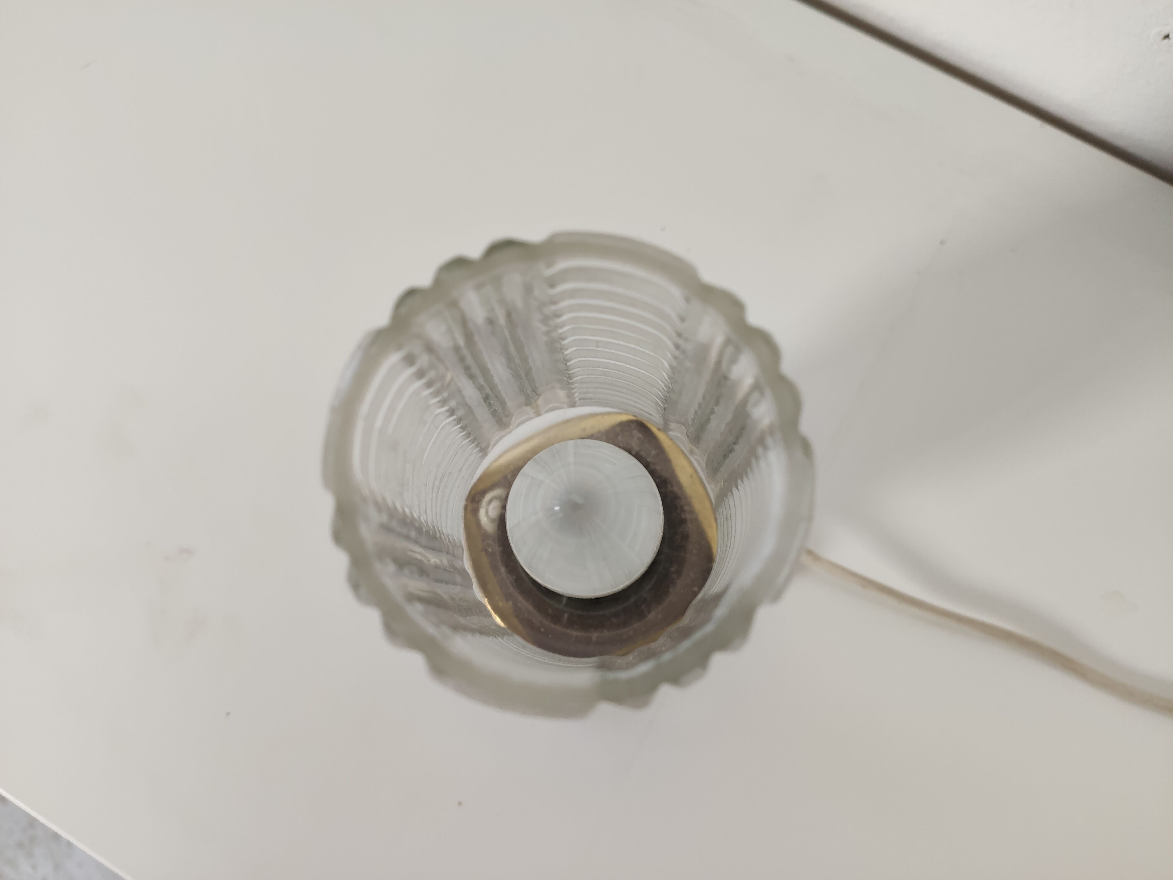 vintage bedside lamp in teak, brass and glass, 60s te