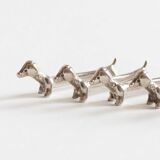 Set of six dachshund-shaped knife holders, 1970s