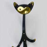 Animal wall hook in brass by Walter Bosse, Cat Zoo by Herta Baller, Austria, 1950s.