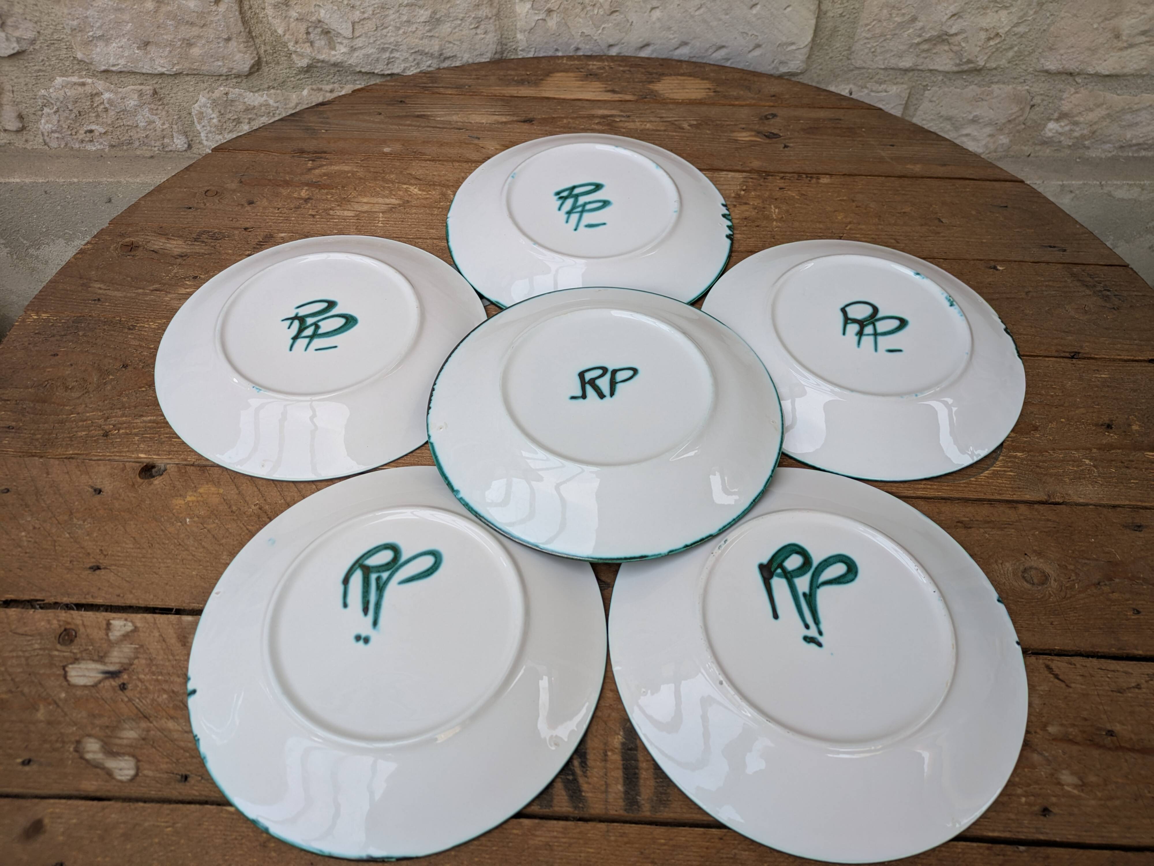 Set of 6 old Robert Picault dinner plates 24cm