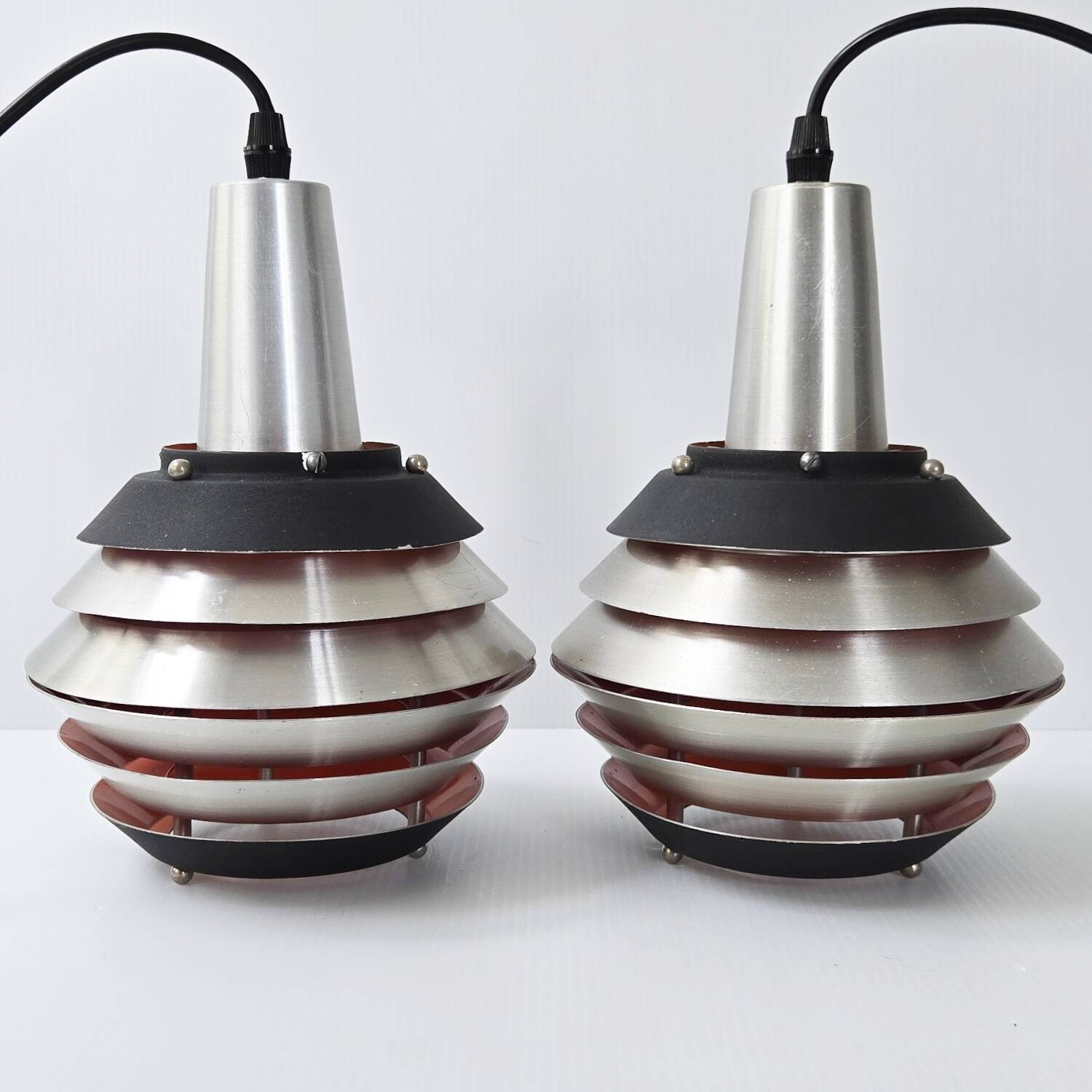 Pair of vintage pendant lights by Lakro Amstelveen 1960