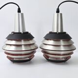 Pair of vintage pendant lights by Lakro Amstelveen 1960