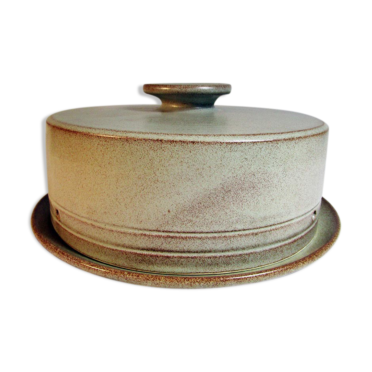 Sandstone cheese platter and bell