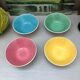 4 Digoin cups France the Francorussian green yellow blue pink dessert
