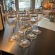 6 Burgundy glasses in engraved crystal and gilding